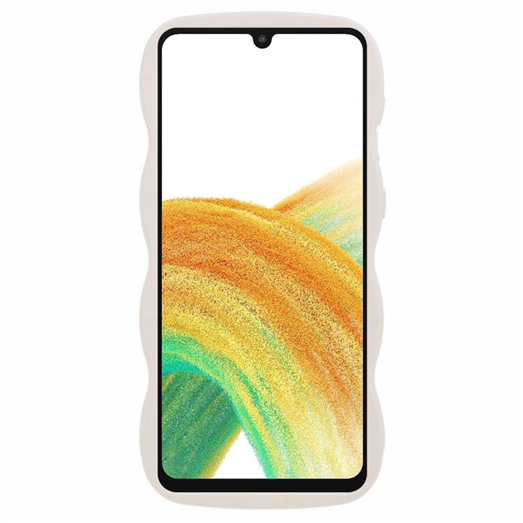 XL Series For Samsung Galaxy A23 4G / A23 5G (Global Version) Case Wavy Edge Soft TPU Phone Cover - White