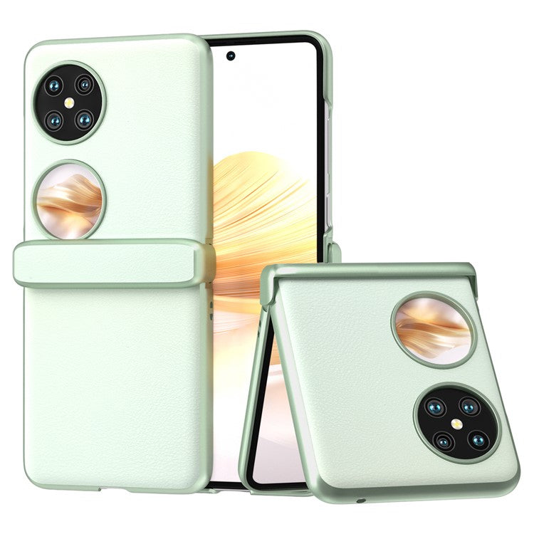 For Huawei Pocket 2 Hinge Protection Case Leather + PC Shockproof Phone Cover - Light Green