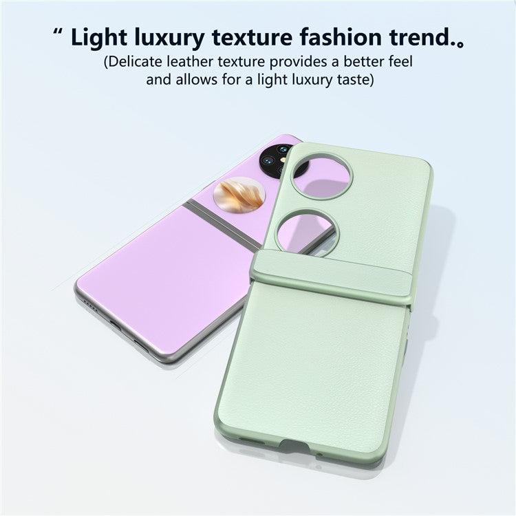 For Huawei Pocket 2 Hinge Protection Case Leather + PC Shockproof Phone Cover - Light Green
