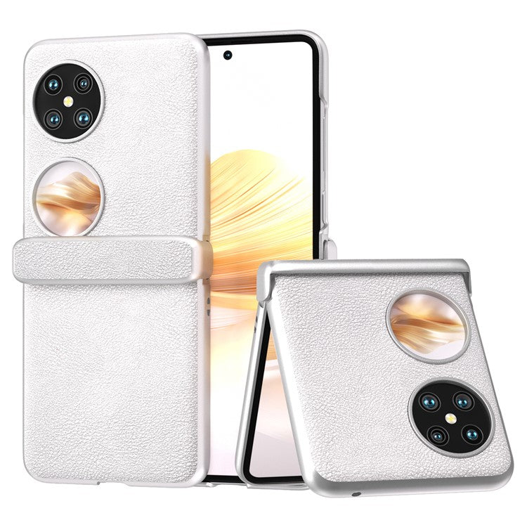For Huawei Pocket 2 Hinge Protection Case Leather + PC Shockproof Phone Cover - Silver