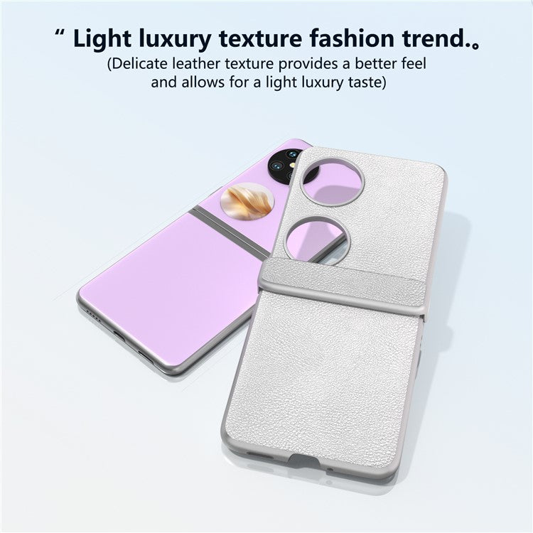 For Huawei Pocket 2 Hinge Protection Case Leather + PC Shockproof Phone Cover - Silver