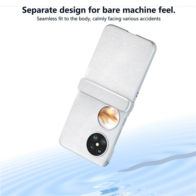For Huawei Pocket 2 Hinge Protection Case Leather + PC Shockproof Phone Cover - Silver