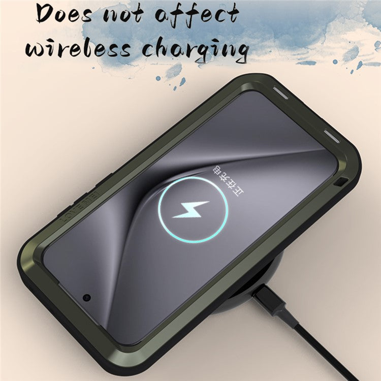 LOVE MEI For Huawei Pura 70 Ultra Case Metal+Silicone Anti-Drop Phone Cover - Black