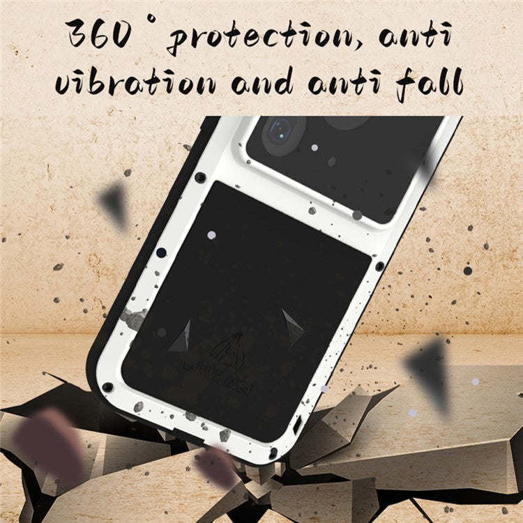 LOVE MEI For Huawei Pura 70 Ultra Case Metal+Silicone Anti-Drop Phone Cover - Black