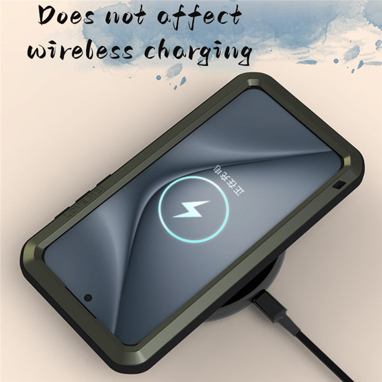LOVE MEI For Huawei Pura 70 Pro / Pura 70 Pro+ Case Metal+Silicone Phone Cover with Screen Film - Black