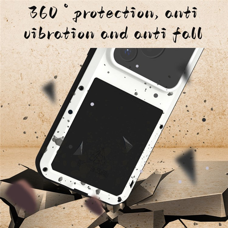 LOVE MEI For Huawei Pura 70 Pro / Pura 70 Pro+ Case Metal+Silicone Phone Cover with Screen Film - Black