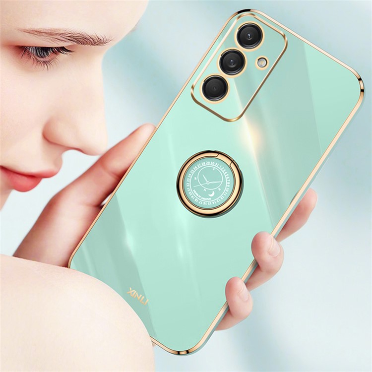 XINLI For Samsung Galaxy M55 5G / C55 5G / F55 5G Case Ring Kickstand TPU Phone Cover - Black