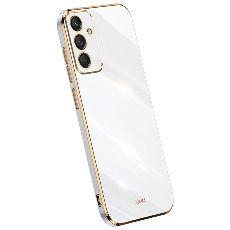 XINLI For Samsung Galaxy M55 5G / C55 5G / F55 5G Case TPU Phone Cover Electroplating Frame - White