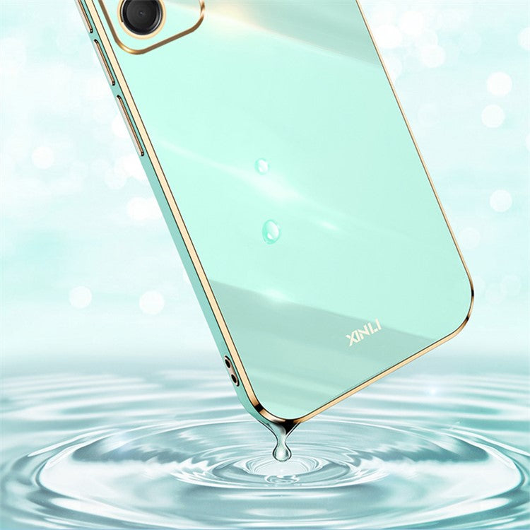 XINLI For Samsung Galaxy M55 5G / C55 5G / F55 5G Case TPU Phone Cover Electroplating Frame - White