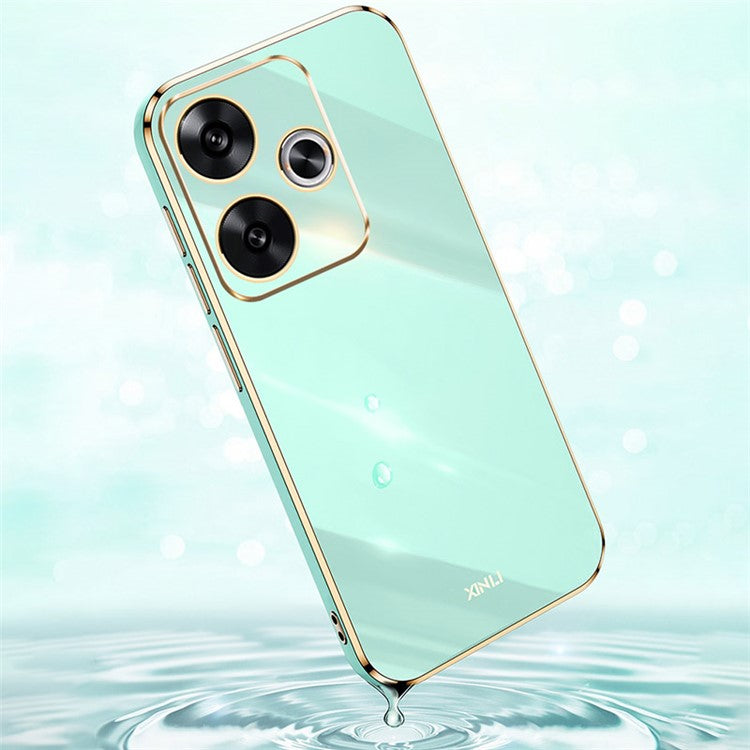 XINLI For Xiaomi Redmi Turbo 3 5G / Poco F6 5G Case TPU Phone Cover Electroplating Edge - Purple