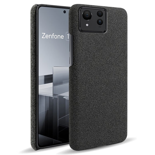 For Asus Zenfone 11 Ultra 5G Case Cloth Texture Hard PC Phone Cover - Black
