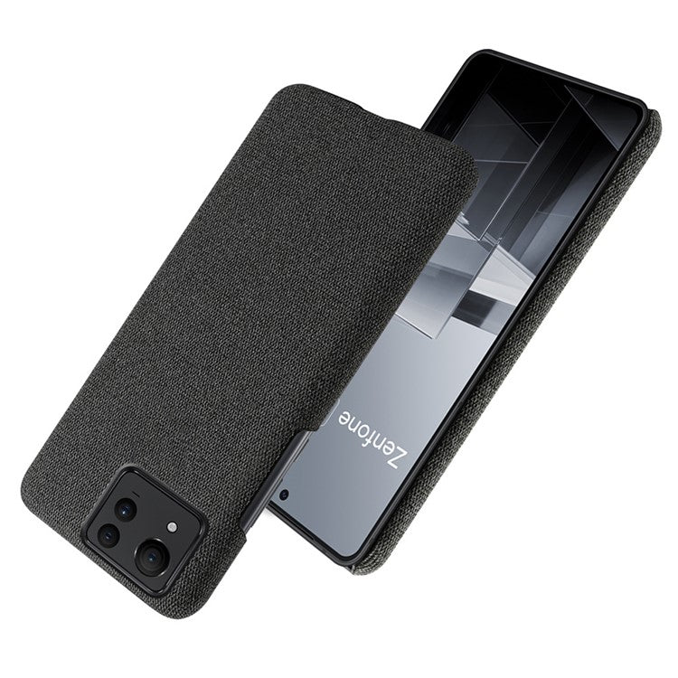 For Asus Zenfone 11 Ultra 5G Case Cloth Texture Hard PC Phone Cover - Black