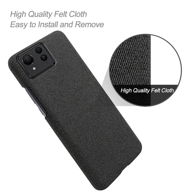 For Asus Zenfone 11 Ultra 5G Case Cloth Texture Hard PC Phone Cover - Black