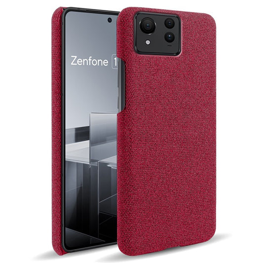 For Asus Zenfone 11 Ultra 5G Case Cloth Texture Hard PC Phone Cover - Red