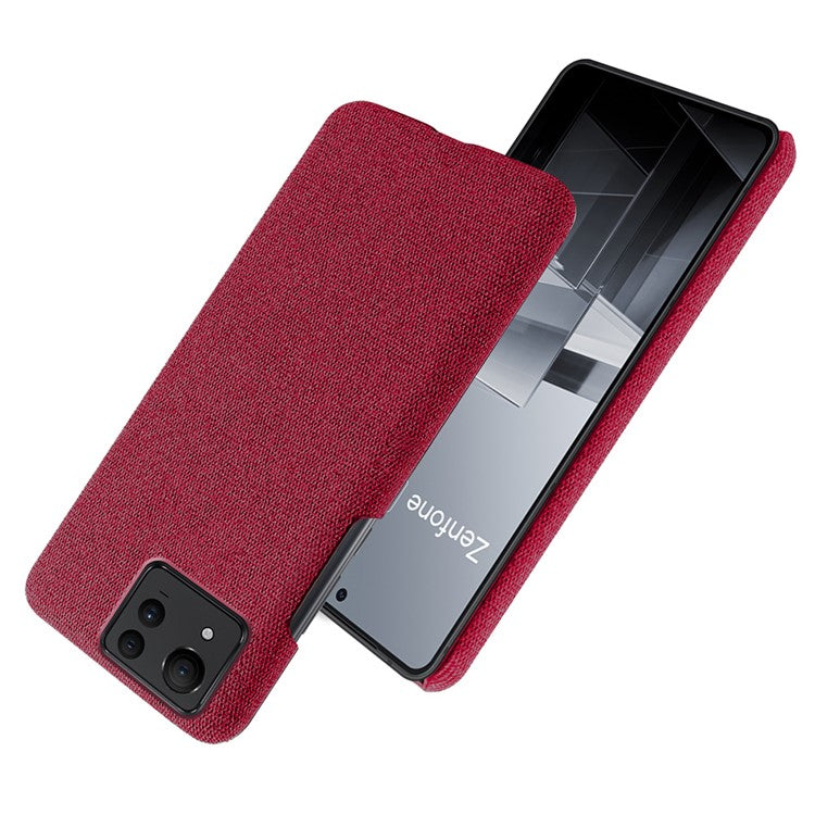 For Asus Zenfone 11 Ultra 5G Case Cloth Texture Hard PC Phone Cover - Red
