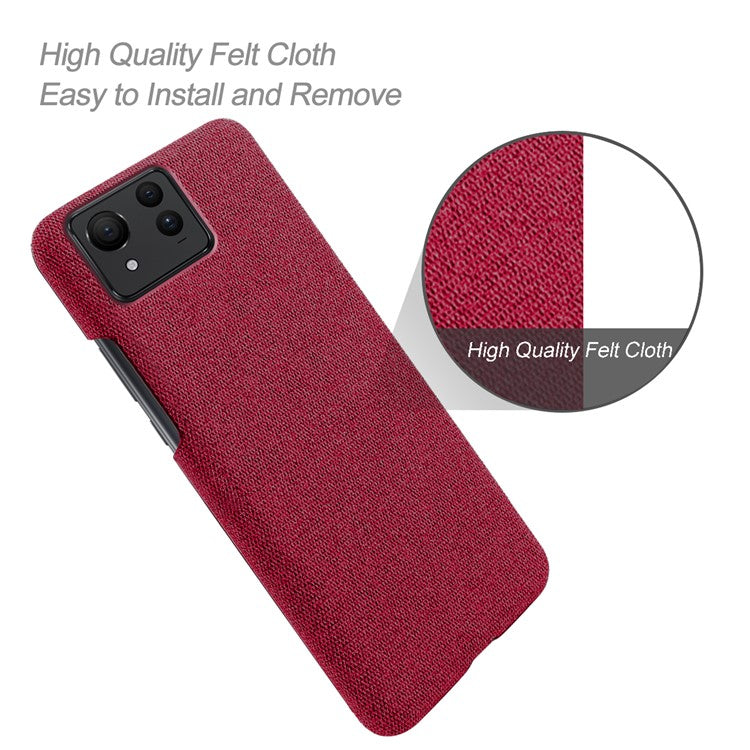 For Asus Zenfone 11 Ultra 5G Case Cloth Texture Hard PC Phone Cover - Red