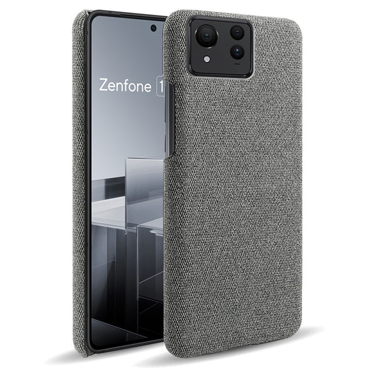 For Asus Zenfone 11 Ultra 5G Case Cloth Texture Hard PC Phone Cover - Grey
