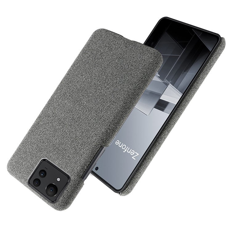 For Asus Zenfone 11 Ultra 5G Case Cloth Texture Hard PC Phone Cover - Grey