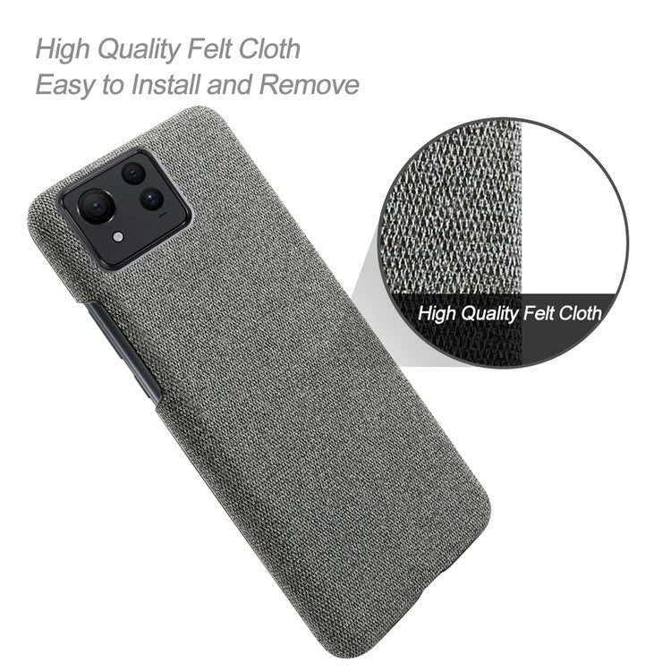 For Asus Zenfone 11 Ultra 5G Case Cloth Texture Hard PC Phone Cover - Grey