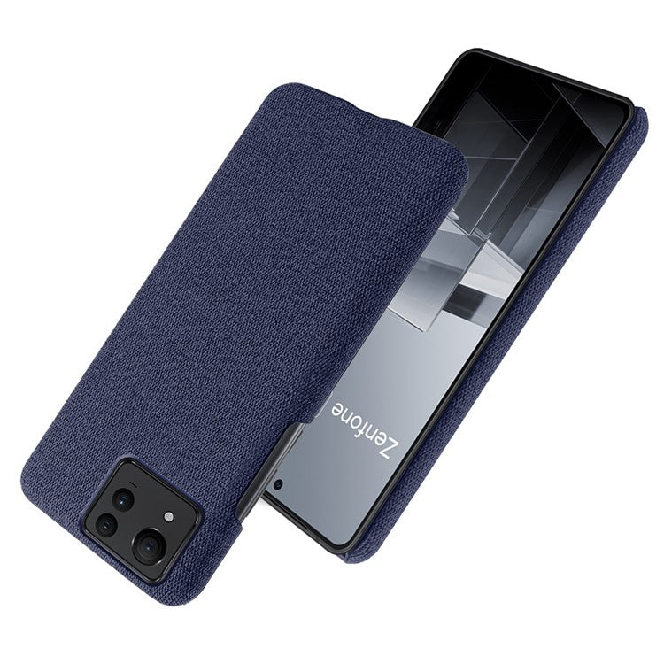 For Asus Zenfone 11 Ultra 5G Case Cloth Texture Hard PC Phone Cover - Blue