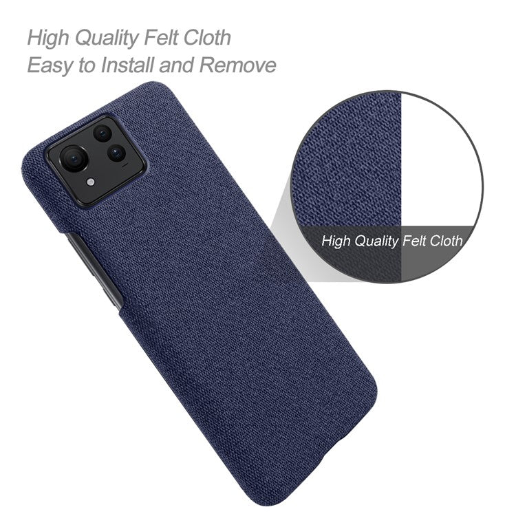 For Asus Zenfone 11 Ultra 5G Case Cloth Texture Hard PC Phone Cover - Blue