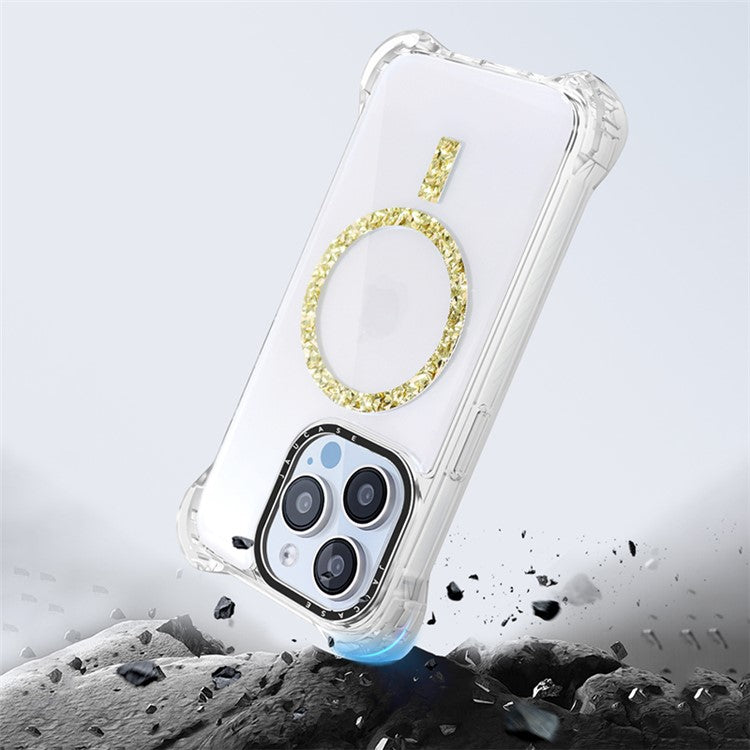 JAUCASE For iPhone 14 Pro Case Clear PC+TPU Anti-fall Phone Cover Compatible with MagSafe - Blue