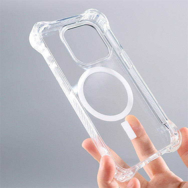 JAUCASE For iPhone 14 Pro Case Clear PC+TPU Anti-fall Phone Cover Compatible with MagSafe - Blue