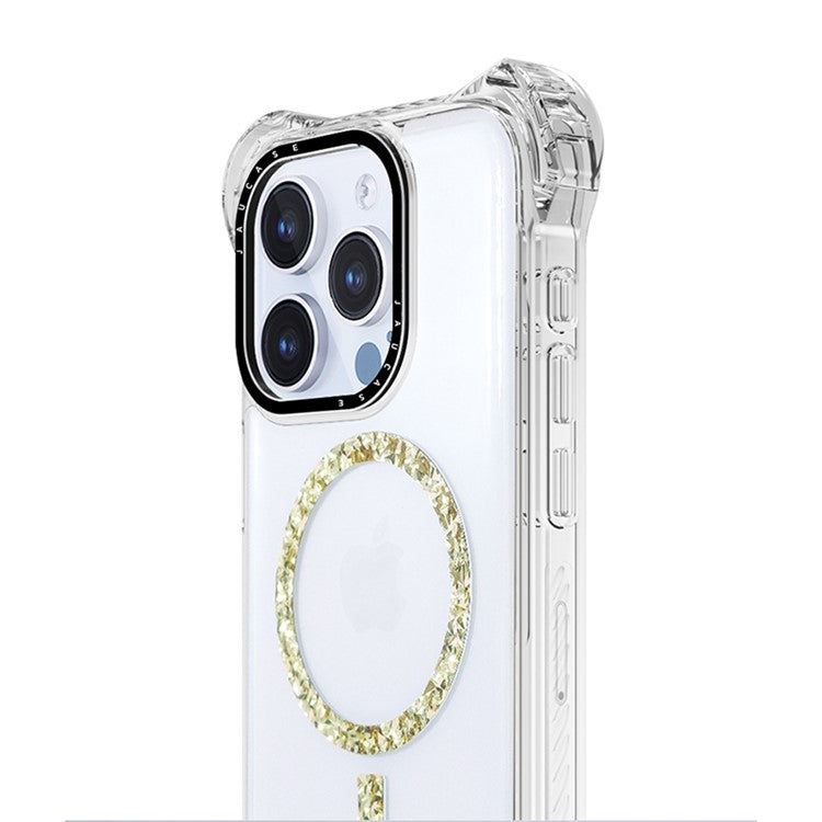 JAUCASE For iPhone 14 Pro Case Clear PC+TPU Anti-fall Phone Cover Compatible with MagSafe - Blue