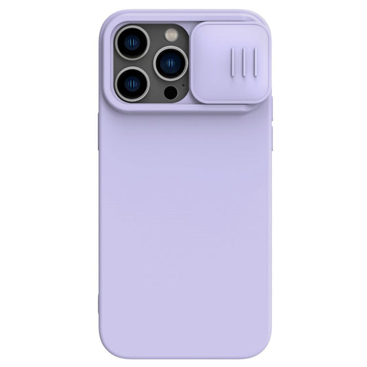NILLKIN For iPhone 14 Pro Max Magnetic Absorption Phone Cover PC + Silicone Slide Camera Protection Case Compatible with MagSafe - Purple