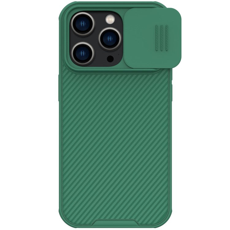 NILLKIN CamShield Pro Series for iPhone 14 Pro 6.1 inch Slide Camera Protection Hard PC Soft TPU Case Shockproof Phone Cover - Green