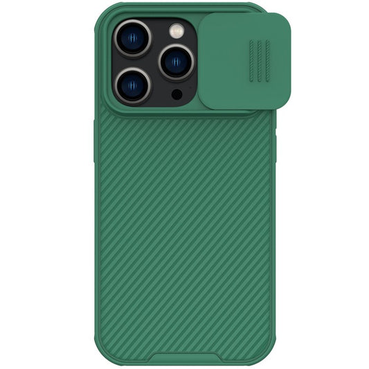 NILLKIN CamShield Pro Series for iPhone 14 Pro 6.1 inch Slide Camera Protection Hard PC Soft TPU Case Shockproof Phone Cover - Green