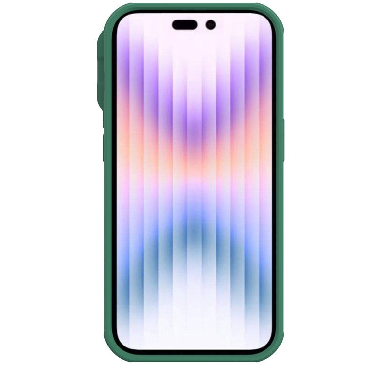 NILLKIN CamShield Pro Series for iPhone 14 Pro 6.1 inch Slide Camera Protection Hard PC Soft TPU Case Shockproof Phone Cover - Green