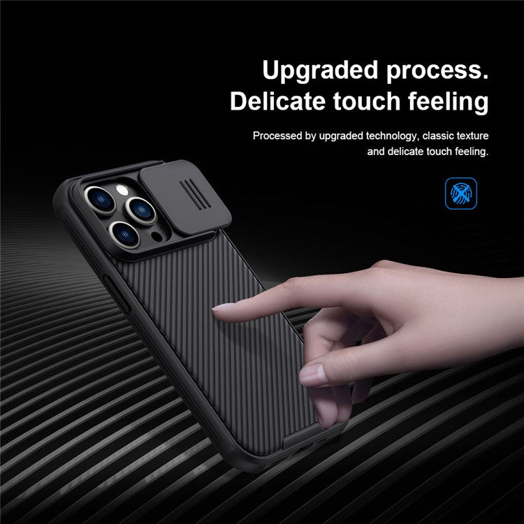 NILLKIN CamShield Pro Series for iPhone 14 Pro 6.1 inch Slide Camera Protection Hard PC Soft TPU Case Shockproof Phone Cover - Green