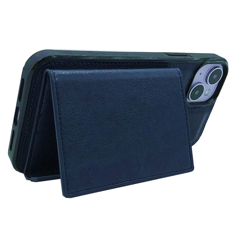For iPhone 14 Plus Case Leather+TPU Phone Cover Magnetic Detachable Card Slots - Sapphire