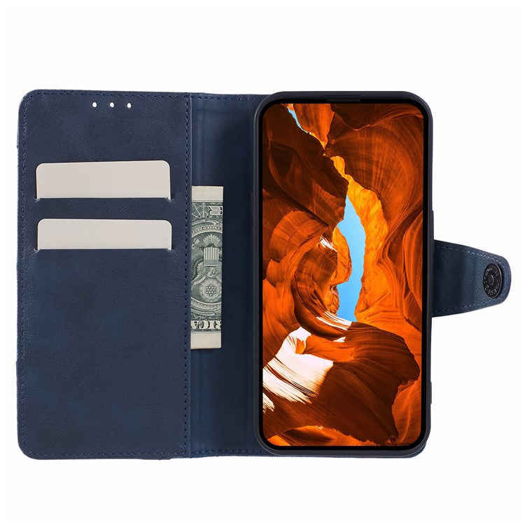 For Huawei Pura 70 Pro / Pura 70 Pro+ Case Flip Shockproof Leather Phone Cover Texture Splicing - Dark Blue