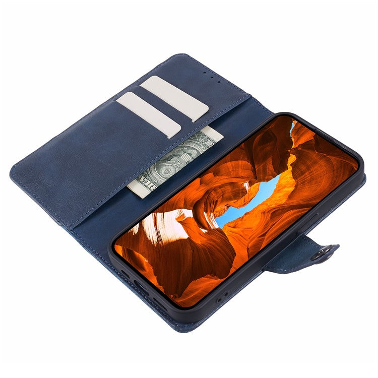 For Huawei Pura 70 Pro / Pura 70 Pro+ Case Flip Shockproof Leather Phone Cover Texture Splicing - Dark Blue
