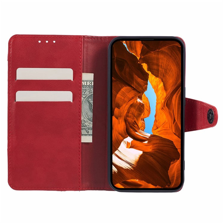 For Huawei Pura 70 Pro / Pura 70 Pro+ Case Flip Shockproof Leather Phone Cover Texture Splicing - Red
