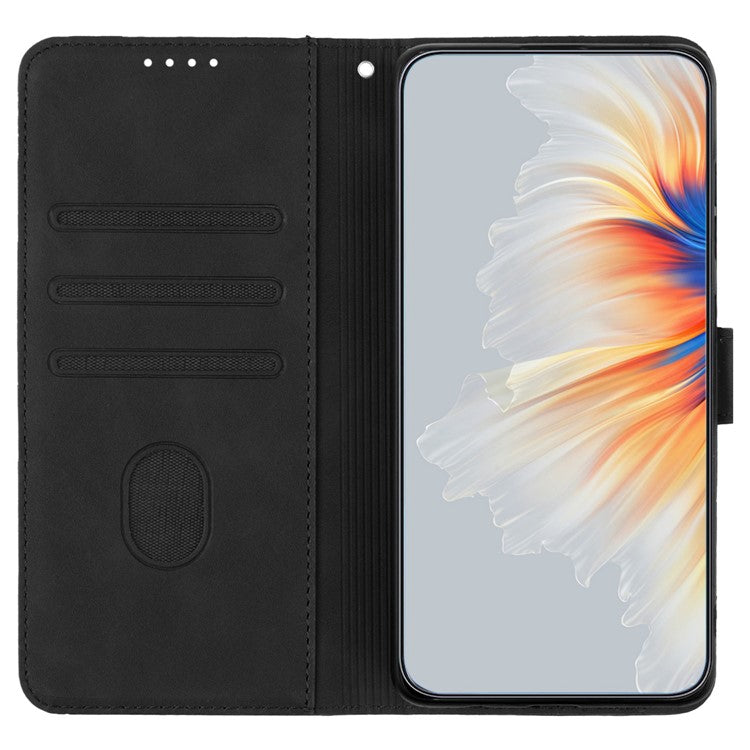 YX0030 For Xiaomi Redmi 13 5G / 13 4G Case Smile Imprinted Wallet PU Leather Flip Cover - Black
