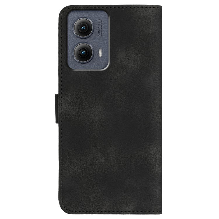 YX0030 For Motorola Edge (2024) 5G Case Card Slots Wallet Leather Phone Cover - Black