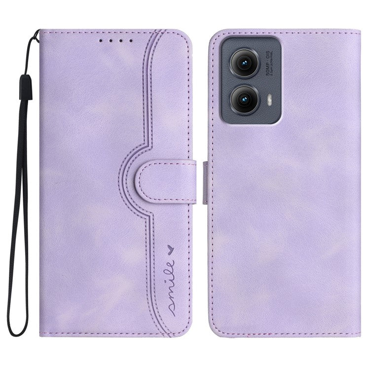 YX0030 For Motorola Edge (2024) 5G Case Card Slots Wallet Leather Phone Cover - Light Purple