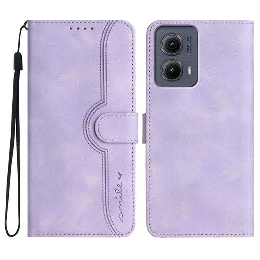 YX0030 For Motorola Edge (2024) 5G Case Card Slots Wallet Leather Phone Cover - Light Purple