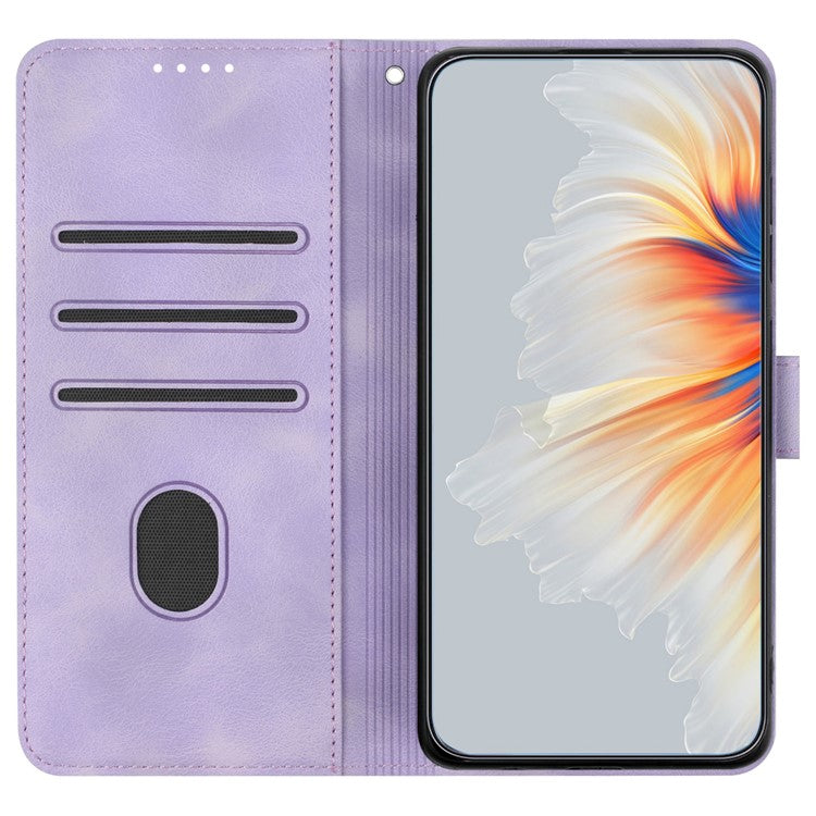 YX0030 For Motorola Edge (2024) 5G Case Card Slots Wallet Leather Phone Cover - Light Purple