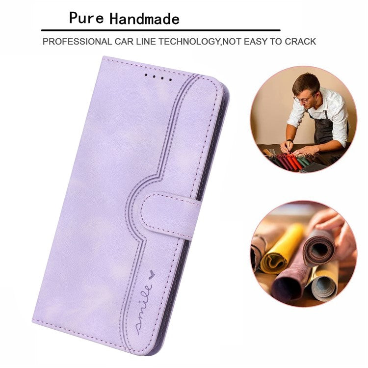 YX0030 For Motorola Edge (2024) 5G Case Card Slots Wallet Leather Phone Cover - Light Purple