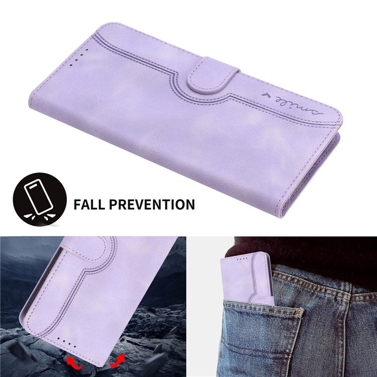 YX0030 For Motorola Edge (2024) 5G Case Card Slots Wallet Leather Phone Cover - Light Purple