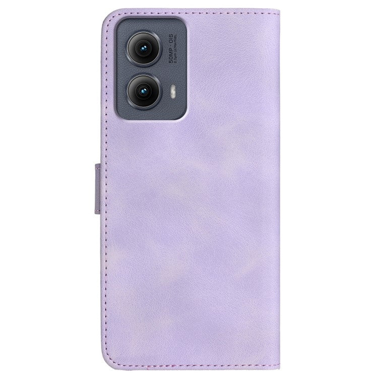 YX0030 For Motorola Edge (2024) 5G Case Card Slots Wallet Leather Phone Cover - Light Purple