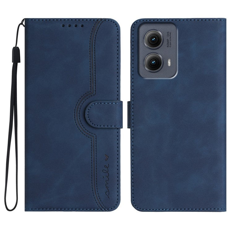 YX0030 For Motorola Edge (2024) 5G Case Card Slots Wallet Leather Phone Cover - Sapphire