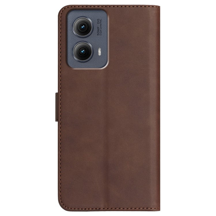 YX0030 For Motorola Edge (2024) 5G Case Card Slots Wallet Leather Phone Cover - Coffee