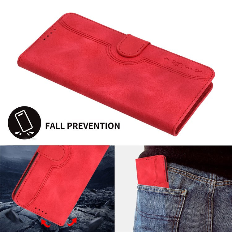 YX0030 For Motorola Edge (2024) 5G Case Card Slots Wallet Leather Phone Cover - Red