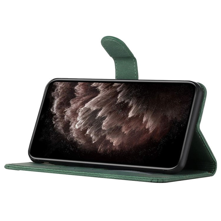 YX0010 Series for Motorola Edge (2024) 5G Case PU Leather Skin-Touch Phone Wallet Cover -  Blackish Green