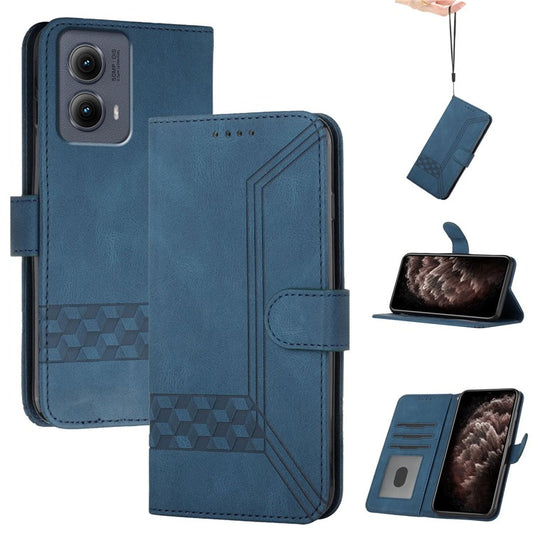 YX0010 Series for Motorola Edge (2024) 5G Case PU Leather Skin-touch Phone Wallet Cover -  Sapphire